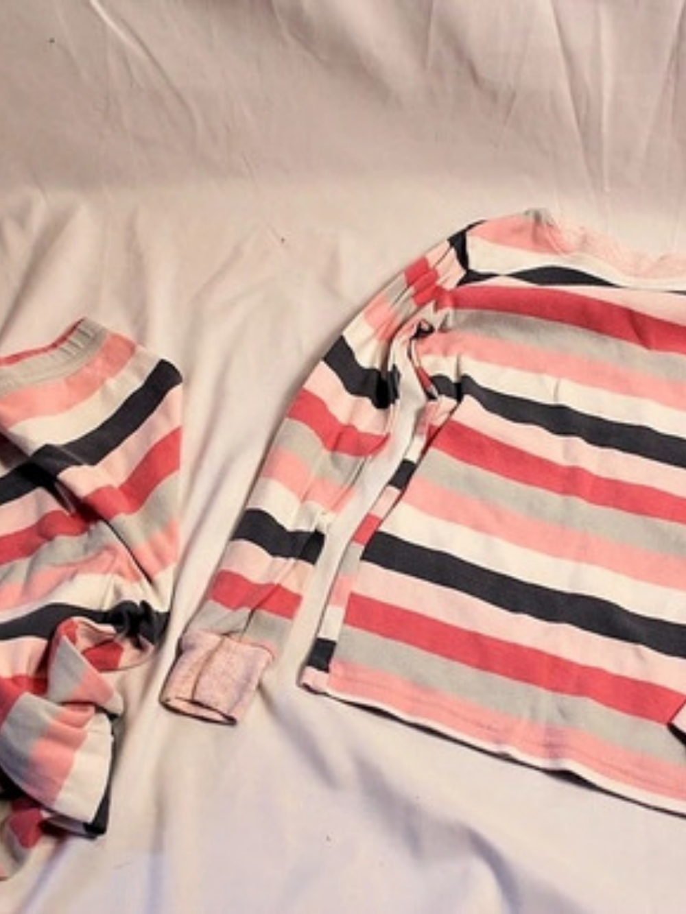 Kirkland Girls Size 7 Striped Pajama Set Pink & Gray